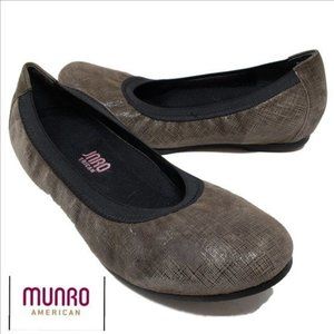 MUNRO Ashlie Ballet Flats Flat Greyish Brown 6.5M
